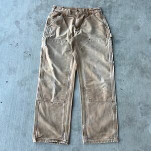 Vintage Y2K Carhartt faded brown double knee work wear carpenter pants